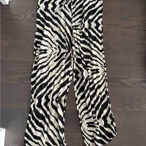 Rat & Boa Black and White Zebra Print Straight Leg Pants